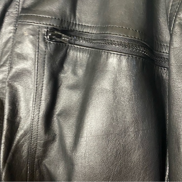 Sergio valente black leather jacket size 2XL (b56) - Picture 5 of 8